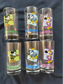 Vintage Tokyo Disneyland Mickey Mouse Glasses – Set of 6