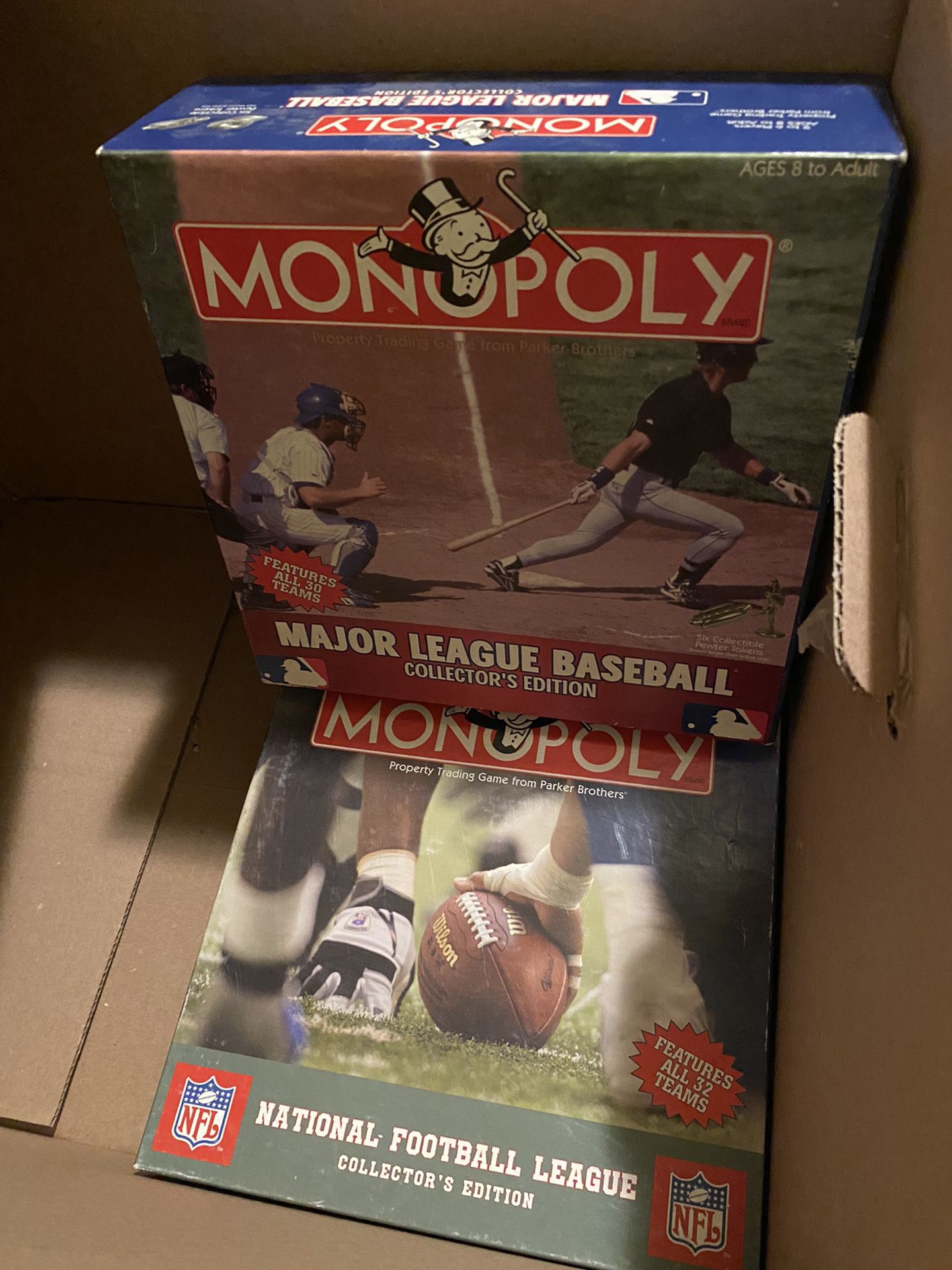 MLB Monopoly & NFL Monopoly Board Games 