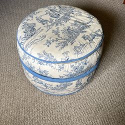 Vintage “Hat Box”,  Storage Box, Foot Stool