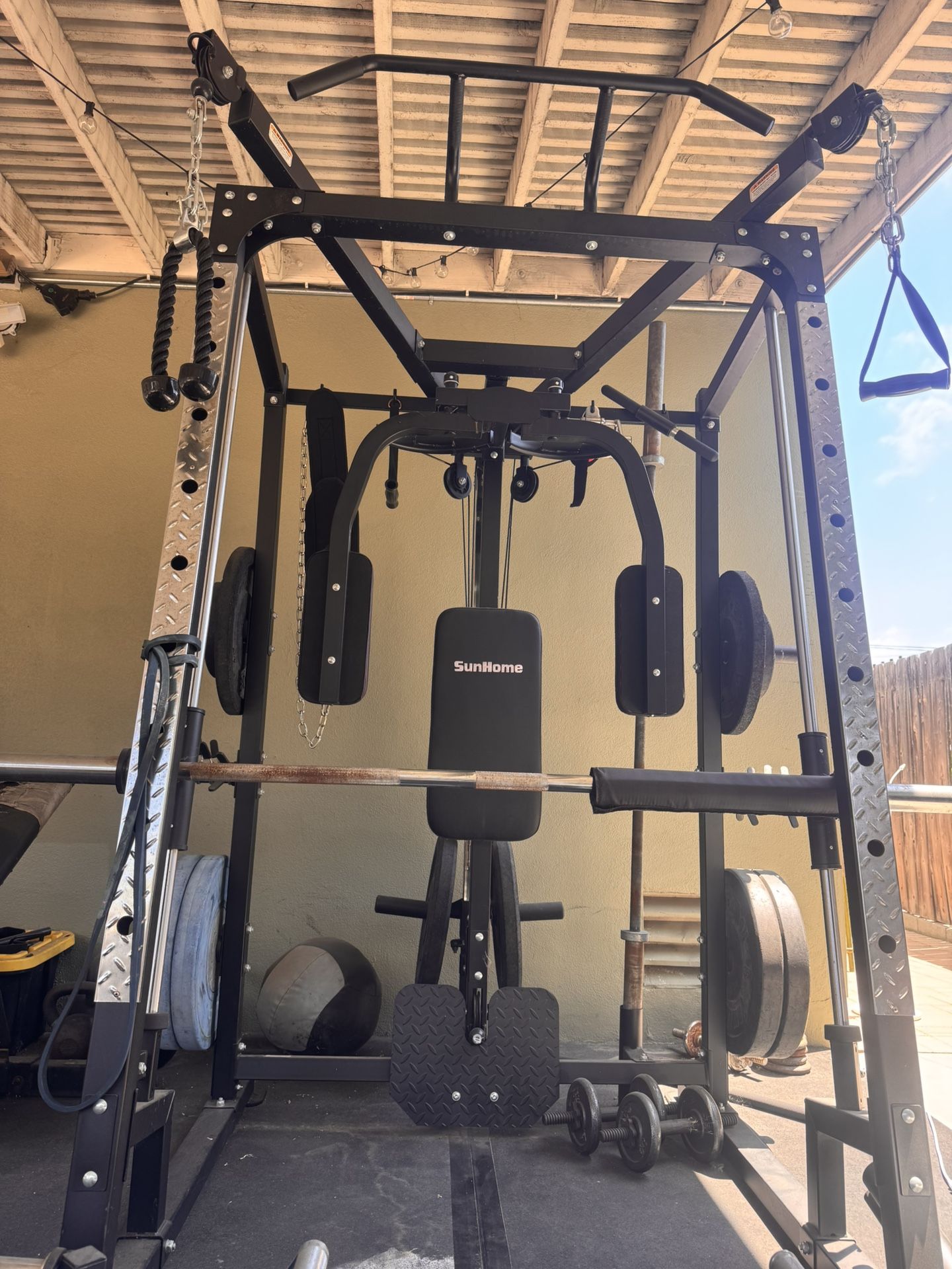 Smith Machine + Trap Bar + Weights
