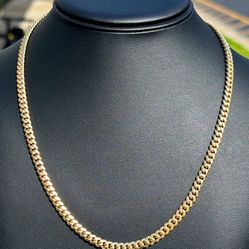 Jewelry 14k solid Yellow Gold Flat Cuban link 26” Chain necklace 54.90 grams 5.00mm