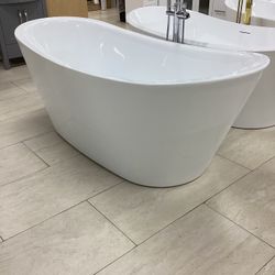 71” Bathroom Freestanding Bathtub New One Piece Acrylic With Steel Frame With Legs Ready For Pick Up Today