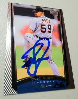 Autographed, 1999 Upper Deck Baseball Card #97,Todd Jones,Detroit Tigers
