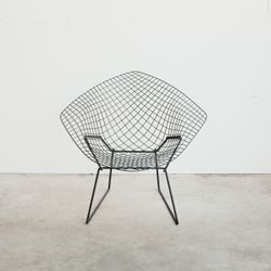 Vintage Mid Century Knoll Bertoia Diamond Chair - 1970s Wire Mesh, Original MCM Design