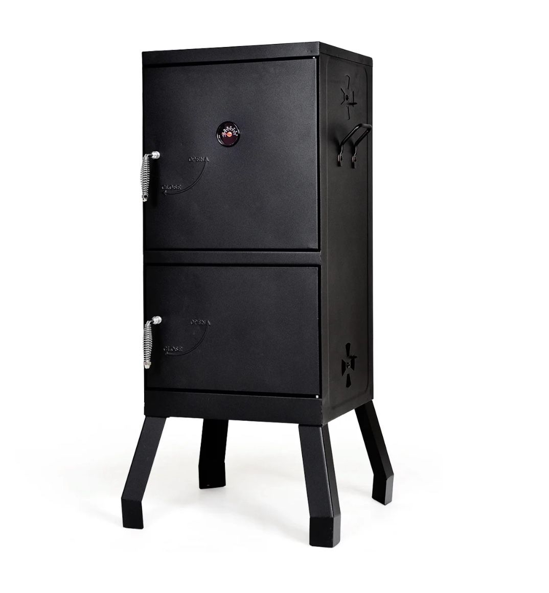 Costway Vertical Charcoal Smoker BBQ Barbecue Grill w/ Temperature Gauge Outdoor Black