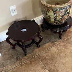 Dark Mahogany Plant Stands 