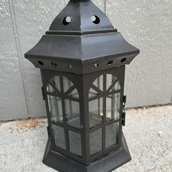 Candle Sconce In Black Metal - Glass Doors 