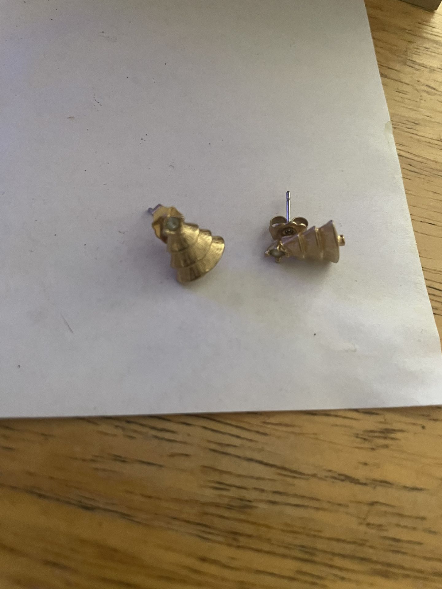 Child Earrings. $5. New. Shape Of A Christmas Tree Diamond gem For Star On Top Of The Tree.