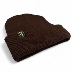 Vintage VTG Brown Beanie Gold Logo Goth / Skate Brand #winterwear #knitwear    #gothic #bandmerch #bandbeanie