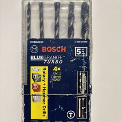 Bosch 5-piece BlueGranite Turbo Carbide Hammer Drill Bit Set