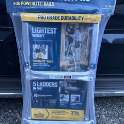 5 In 1 Multi Position Pro 14ft Ladder, 375 Lb Load Capacity 