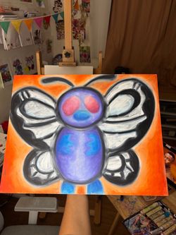 Butterfree Oil Pastel Finger Painting
