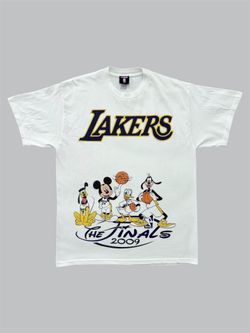 Disney Los Angeles Lakers Vintage 2009 NBA Finals White Mickey Mouse Shirt Large