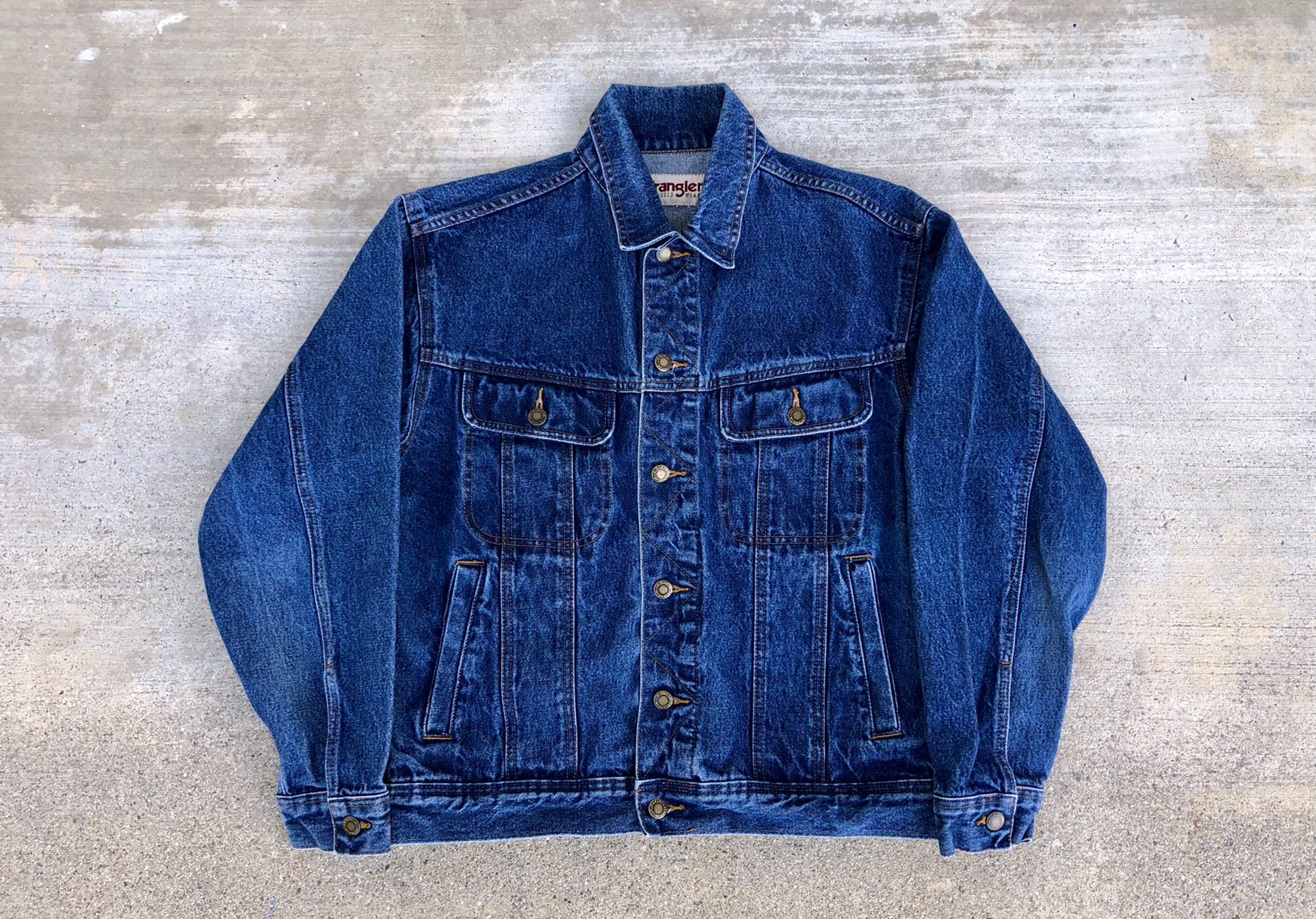 Vintage 1990s / 90s Wrangler Trucker Denim Jacket Not Levi’s 