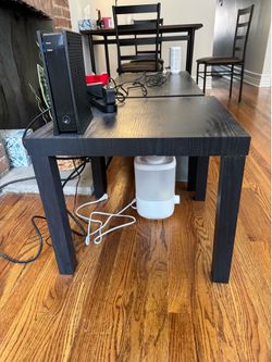 Black Wood End Table