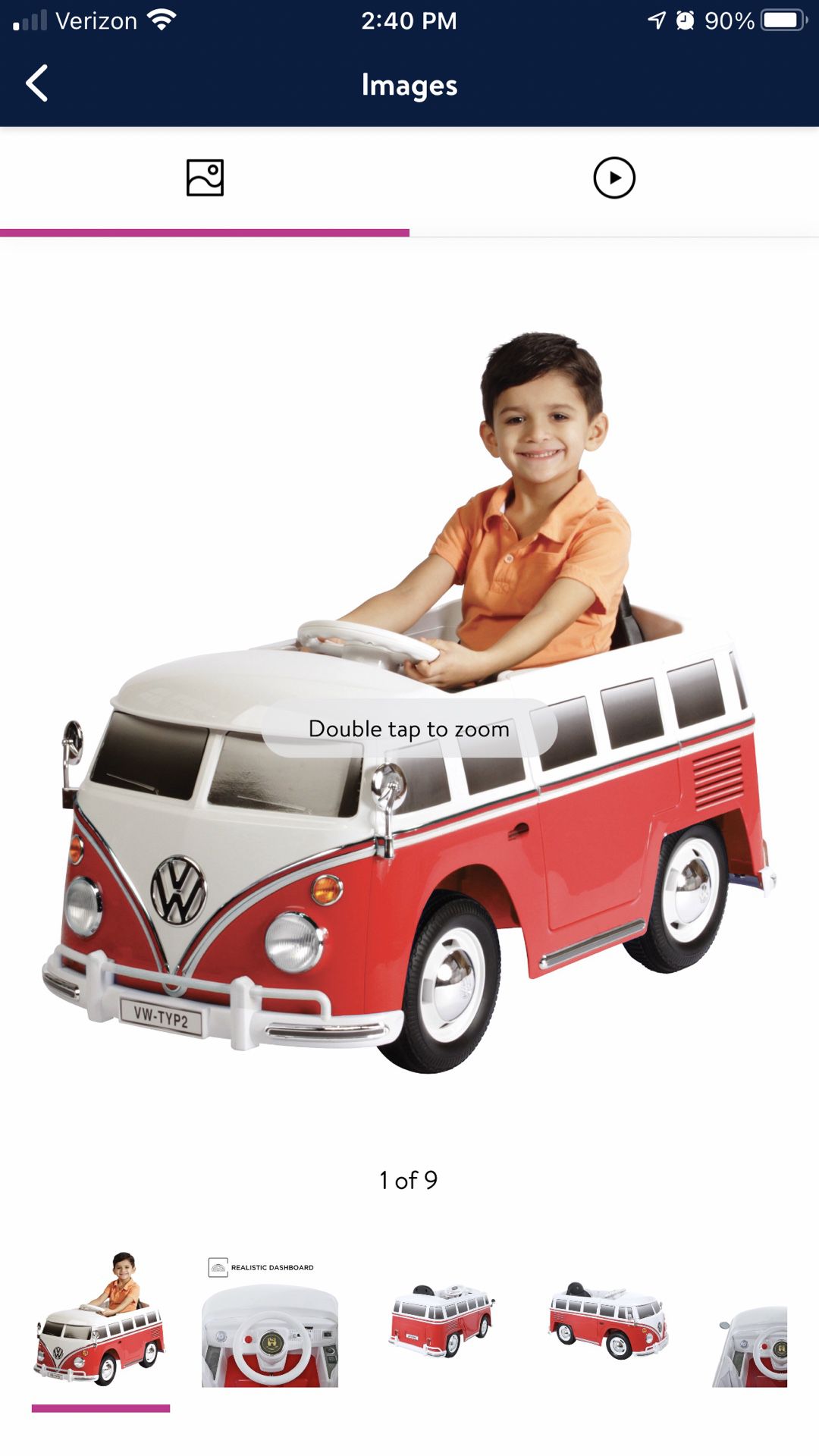 Rollplay 6 Volt VW Bus Ride On Toy, Battery-Powered Kid's Ride On Car ( New in Box)