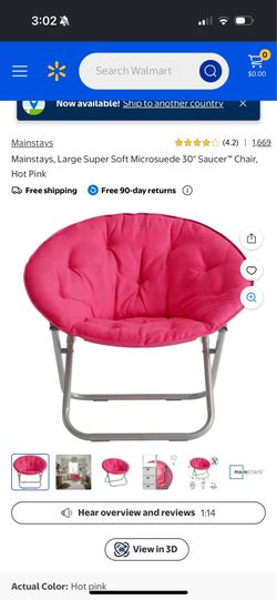 Hot Pink Saucer Chair – Foldable Lounge Chair