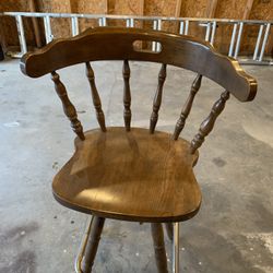 2 Swivel Windsor Arm Chairs. Oak Or Maple 