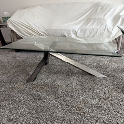 Glass Coffee Table And Side Table Set 