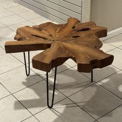 Wood coffee table