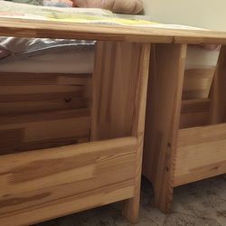 Pine Wood Bench / Stool / Nightstand with storage