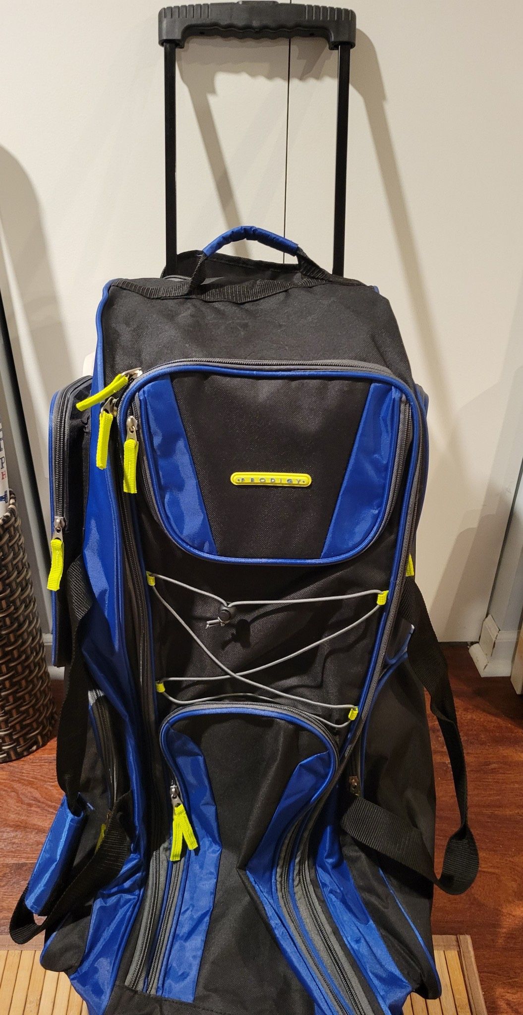 Blue Tote Large Travel Bag With Wheels And Handle