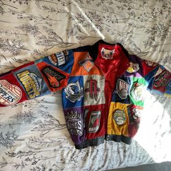 Vintage Jeff Hamilton NBA Wool/leather Varsity Jacket 
