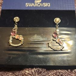 New RARE! Swarovski × Hello kitty Kawaii face earring