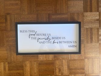 Framed Family Blessing Sign – 25” x 12.5”