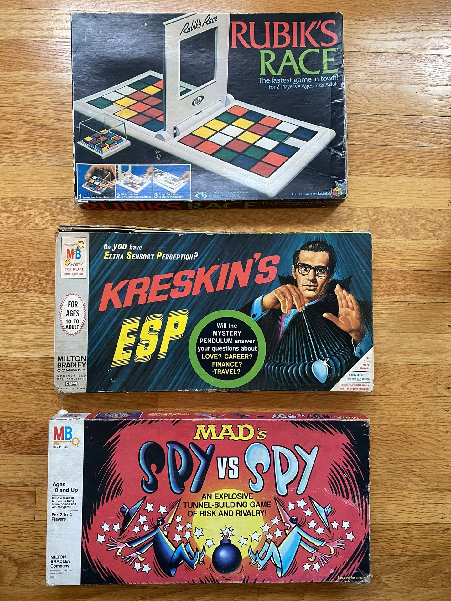 Vintage Board Games Rubik’s Cube Race Mad Spy Vs Spy Kreskin’s ESP
