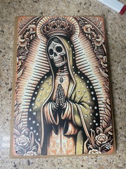 Day of the Dead Virgin Mary Metal Sign