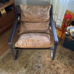 Hadler 31" Genuine Top Grain Leather Lounge Chair
