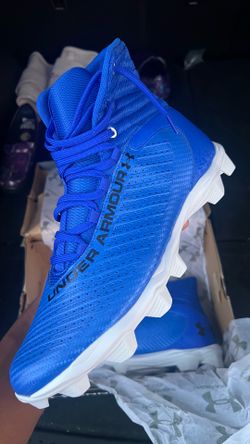 NEW Under Armour Highlight Fran RM 2.0 Football Cleats Size 12 Blue/White