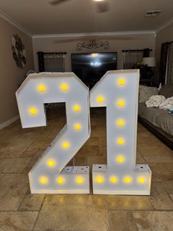 21 light up number with gems
