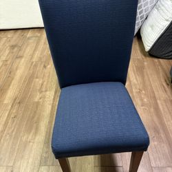 Blue And Wooden Chair