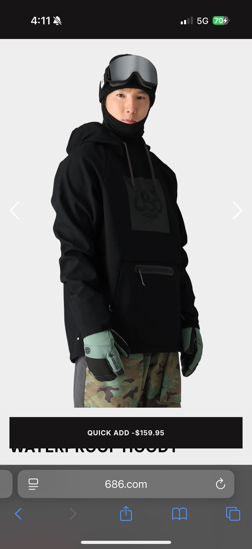 686 Waterproof Hoodie 