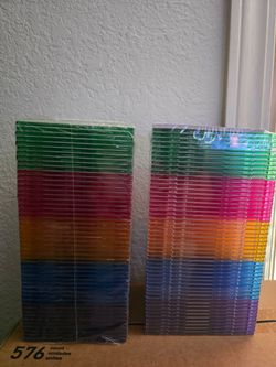 CD DVD hard Plastic Cases Compact Slim Jewel Cases Assorted Colors