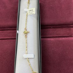 10K Gold Turtle Bracelet  length 8 : 6.1 grams