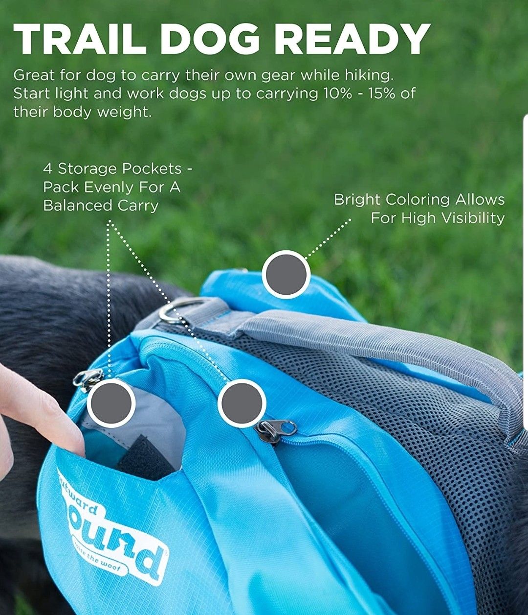 Dog backpack hiking gear Outward Hound