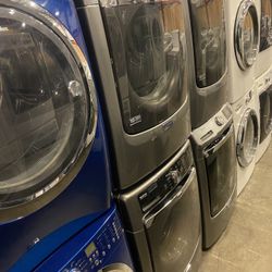 MAYTAG XL WASHER & DRYER ELECTRIC SET WORKS LIKE NEW WARRANTY ATTACHMENTS DELIVERY 