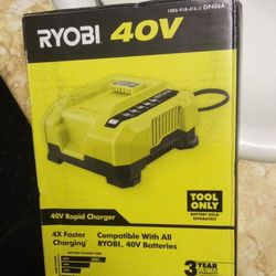 RYOBI  40V RAPID CHARGER   ($150 VALUE)