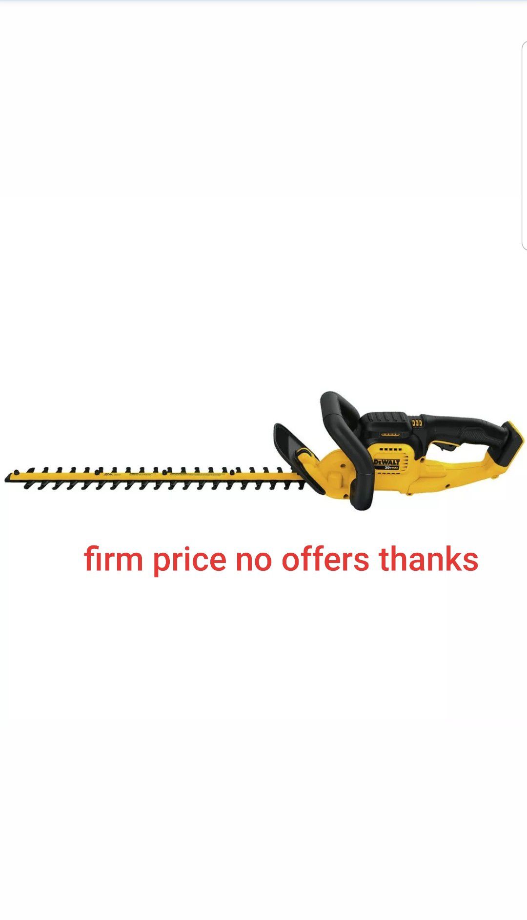 Dewalt DCHT820B 20v Max Li-Ion 22 In. Hedge Trimmer (Tool Only) battery or charger not included
