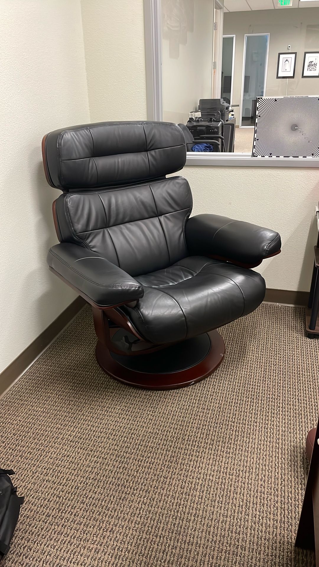 Eames Style (Replica) Lounge Chair – Black Leather (No Ottoman)