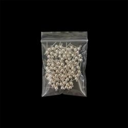 5mm Silver-Plated Ball Earring Post With Open Ring DIY Jewelry Findings Post