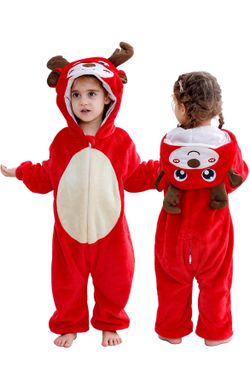 Baby Animal Cosplay Costume Toddler Infant Romper Cartoon Jumpsuit Flannel Halloween Outfits