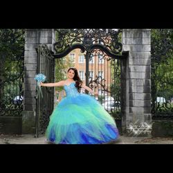 Blue Ombré Quince Dress