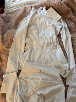 Lululemon White Zip-Up Athletic Jacket