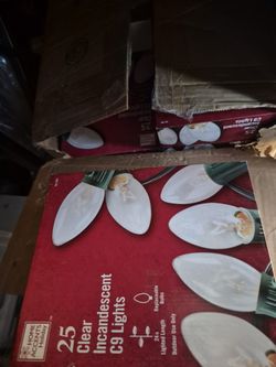 25 C9 Christmas Holiday Lights 24 Ft. Lighted Length Clear (20 Boxs)