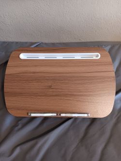 Wood Grain Lap Desk with Device Slot