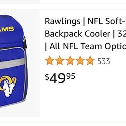 Rams Backpack Cooler 32 Can Capacity